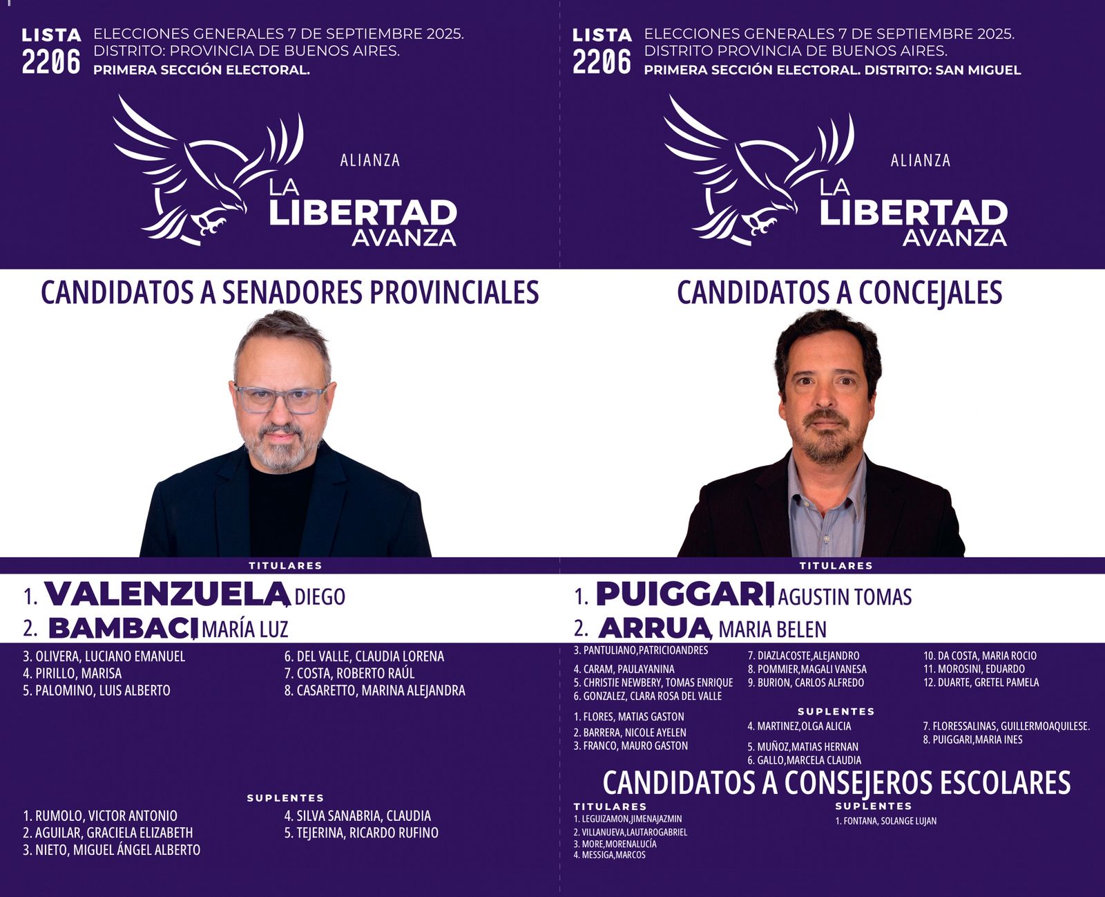 Boleta electoral para senadores y concejales
